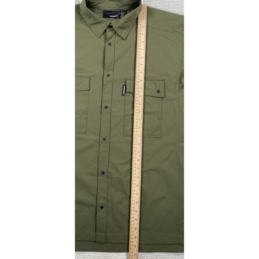 Truewerk Cloud Shirt Long Sleeve Green Snap Buttons Lightweight Men's X Length - Picture 4 of 7